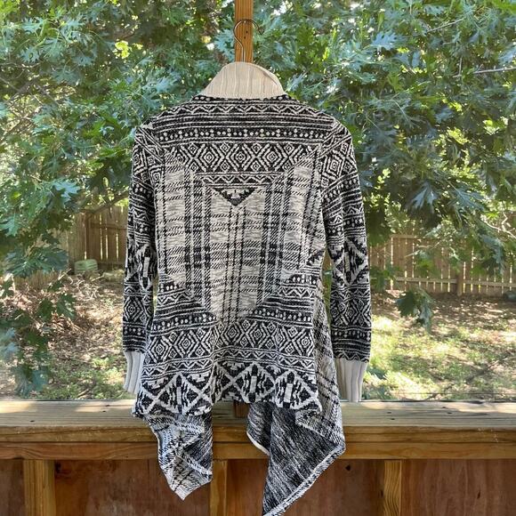 Anthropologie Tiny Mazarine Black And White Cardigan Sweater Size S - Picture 3 of 9
